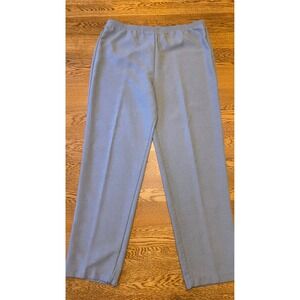 Womens Gray Pull On Elastic Waist Straight Leg Pants Size 14 Pockets Issue